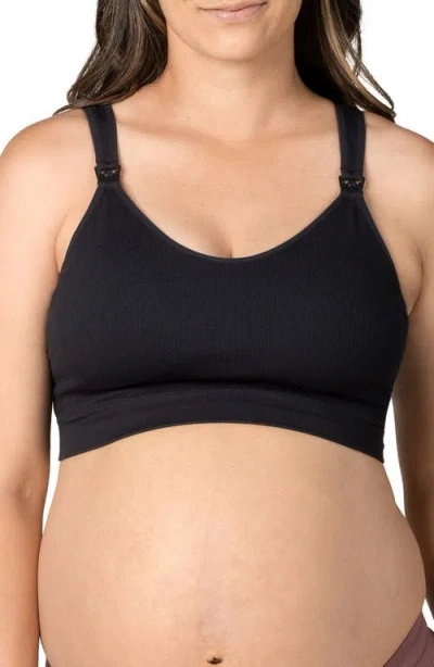 Kindred Bravely Mia Lounge Rib Nursing/maternity Bra In Black