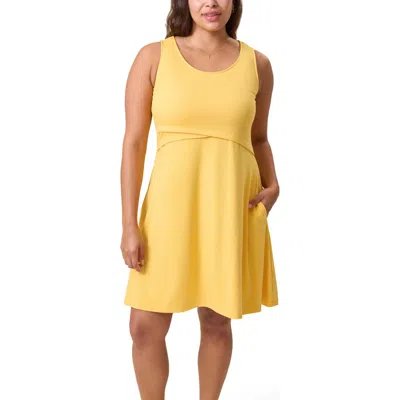 Kindred Bravely Penelope Crossover Nursing Dress In Gold
