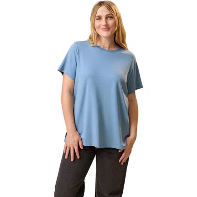 Kindred Bravely Pima Cotton Crew Neck Side Zip Maternity & Nursing T-shirt In Pattern