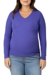 Kindred Bravely Rib V-neck Maternity/nursing Top In Cobalt