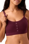 Kindred Bravely Ribbed Pumping Bralette In Burgundy