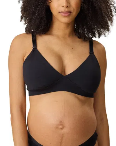 Kindred Bravely Softstretch Cotton Maternity And Nursing Bralette In Black