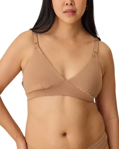 Kindred Bravely Softstretch Cotton Maternity And Nursing Bralette In Brown