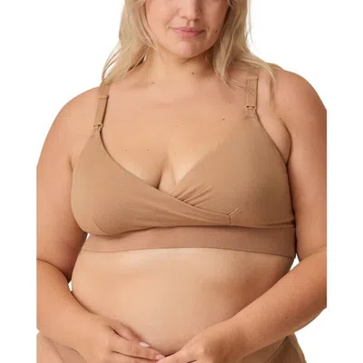 Kindred Bravely Softstretch Cotton Nursing Bra In Brown