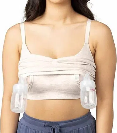 Kindred Bravely Sublime Bamboo Hands-free Pumping Lounge & Sleep Bra In Oatmeal Heather In Gray