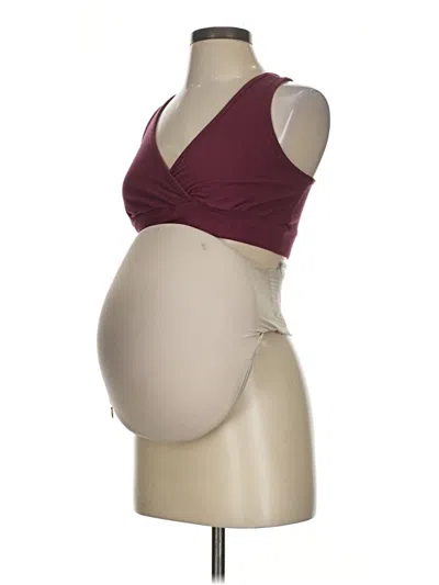 Pre-owned Kindred Bravely Tank Top Burgundy Plunge Neckline Tops
