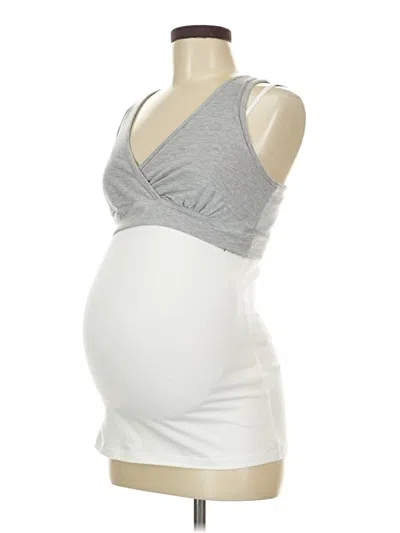 Pre-owned Kindred Bravely Tank Top Gray Plunge Neckline Tops
