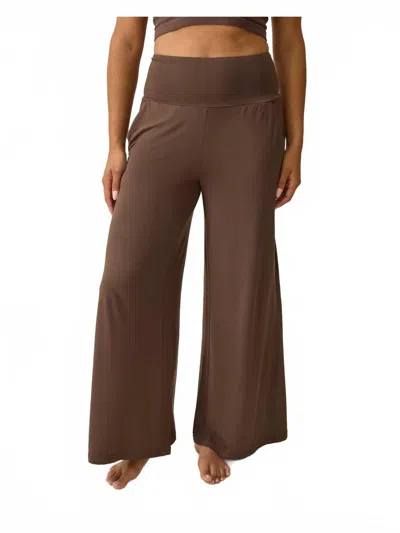 Kindred Bravely Wide Leg Postpartum Lounge Pants - Maternity In Chocolate In Gold