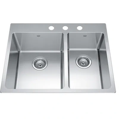 Kindred Brookmore Stainless Steel 27" L X 20.9" W Double Basin Drop-in Kitchen Sink