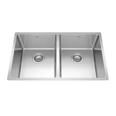 Kindred Brookmore Stainless Steel 30.5" L X 18.2 W Double Basin Undermount Kitchen Sink In Commercial Satin Finish;commercial Satin