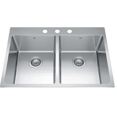 Kindred Brookmore Stainless Steel 31" L X 20.9" W Double Basin Drop In Kitchen Sink