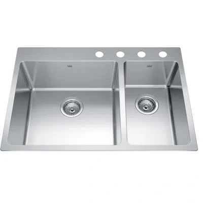 Kindred Brookmore Stainless Steel 31" L X 20.9" W Double Basin Drop-in Kitchen Sink