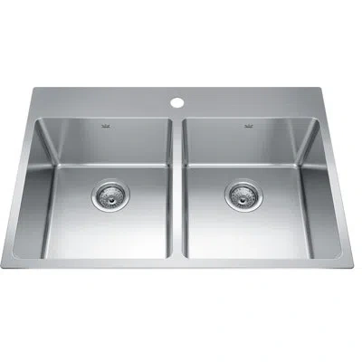 Kindred Brookmore Stainless Steel 32.9" L X 22.1" W Double Basin Drop-in Kitchen Sink
