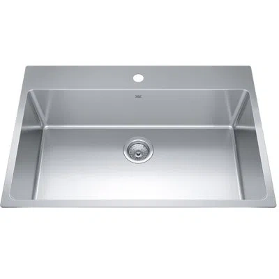 Kindred Brookmore Stainless Steel 32.9" L X 22.1" W Drop-in Kitchen Sink