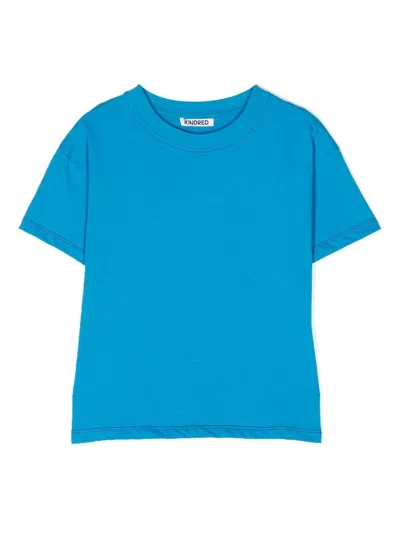 Kindred Kids' Contrast-stitch Short-sleeve T-shirt In Blue