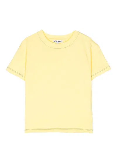 Kindred Kids' Contrast-stitch Short-sleeve T-shirt In Yellow