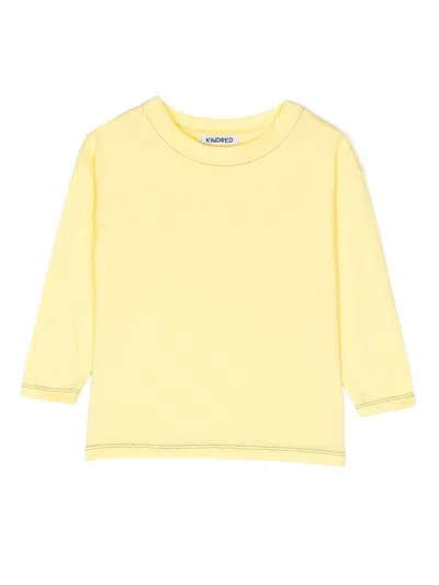 Kindred Kids' Contrast-trim Long-sleeve T-shirt In Yellow