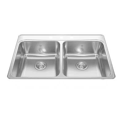Kindred Creemore 33" L X 22" W Double Basin Drop-in Kitchen Sink In Satin
