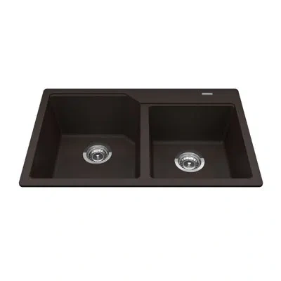 Kindred Granite 31" L X 20" W Double Basin Drop-in Kitchen Sink In Mocha