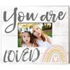 Kindred Hearts You Are Loved Rainbow Weathered Slat Photo Frame In Whitewash