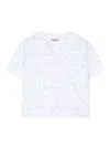 Kindred Jotline-print Short-sleeve Blouse In White