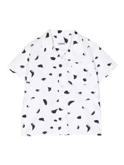 Kindred Kids' Kelly Smudge-print Organic-cotton Shirt In White
