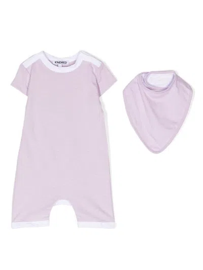 Kindred Babies' Organic-cotton Romper Set In Purple