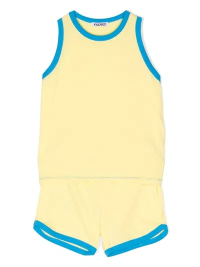 Kindred Kids' Organic-cotton Tracksuit Short Set In Yellow
