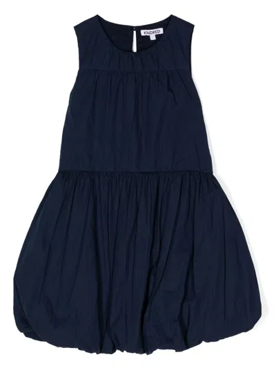 Kindred Kids' Puffball-hem Organic-cotton Dress In Blue
