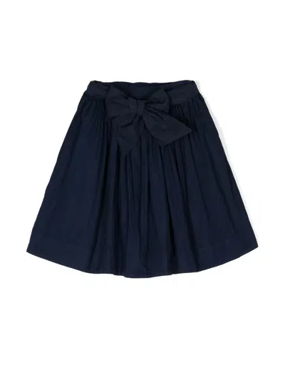 Kindred Self-tie Organic-cotton Skirt In Blue