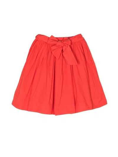 Kindred Kids' Self-tie Organic-cotton Skirt In Orange