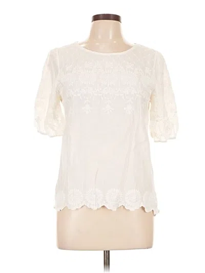 Pre-owned Kindred Short Sleeve Blouse In Ivory