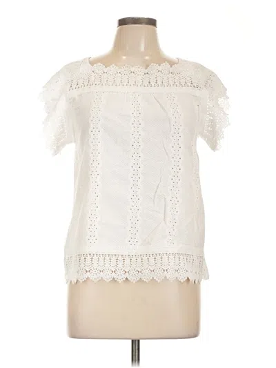 Pre-owned Kindred Short Sleeve Blouse In White