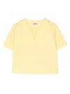 Kindred Split-neck Short-sleeve Blouse In Yellow