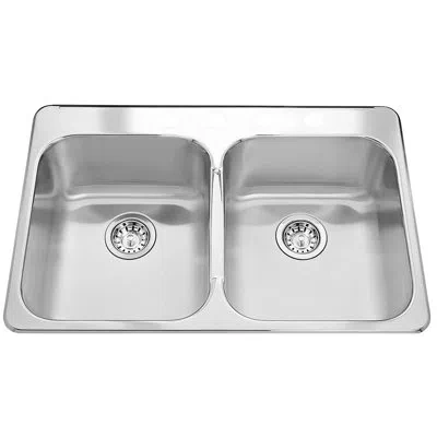 Kindred Stainless Steel 31" L X 21" W Double Basin Drop-in Kitchen Sink In Satin