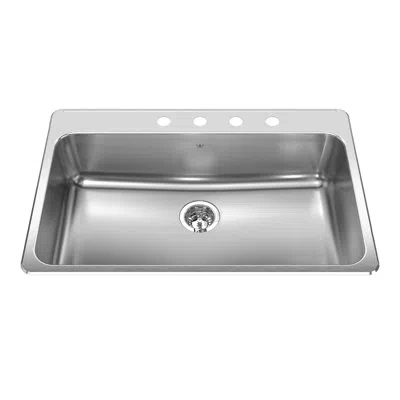 Kindred Stainless Steel 33" L X 22" W Drop-in Kitchen Sink In Satin