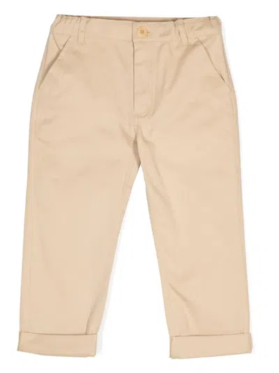 Kindred Kids' Straight-leg Organic Cotton Trousers In Brown