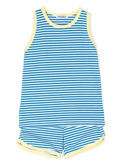 Kindred Kids' Striped Sleeveless Shorts Set In Blue