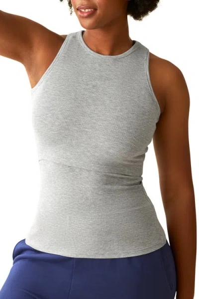Kindredbravely Maternity  Ribbed Racerback Nursing Tank In Gray