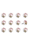 Kinetic 12-pack Knobs In Pink Green Floral