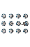Kinetic 12-pack Knobs In Teal Floral