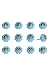 Kinetic 12-pack Knobs In Wavy Blue Silver