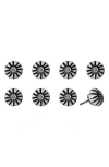 Kinetic 8-pack Knobs In Black White Stripe