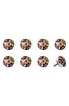 Kinetic 8-pack Knobs In Orange Green Floral