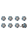 Kinetic 8-pack Knobs In Teal Floral