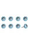 Kinetic 8-pack Knobs In Wavy Blue Silver