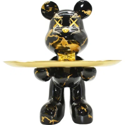 Kinetic Butler Mouse With Tray Sculpture In Black