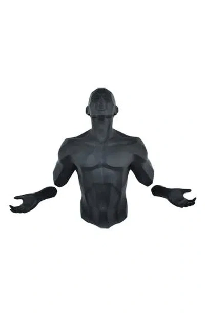 Kinetic Emerging Man Sculpture In Black