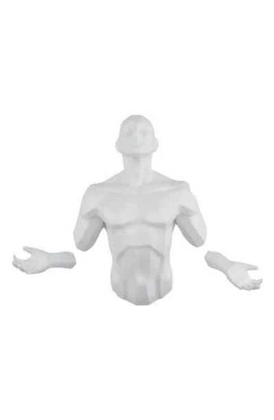 Kinetic Emerging Man Sculpture In White