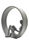 Kinetic Encircled Reader Sculpture In Black